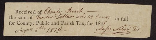 Tax Receipts, 1806-1866, n.d.
